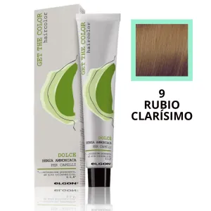 9 Rubio Clarísimo, Tinte elgon sin amoniaco  profesional Get the color Dolce, coloración permanente, 100 ml