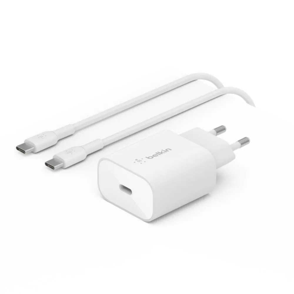 Adaptador USB-C carga rápida 25W   cable USB-C 1m para iPhone de Belkin