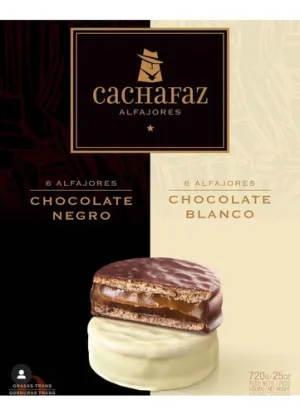 Alfajores Cachafaz Black and White Chocolate Box 12 units 720 g / 25.3 oz