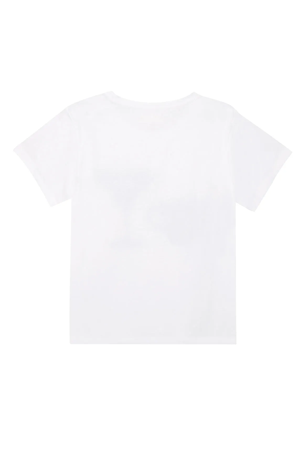 Camiseta blanca básica cuello redondo para mujer