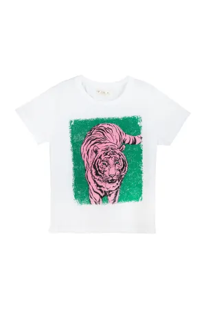 Camiseta estampada blanca para mujer