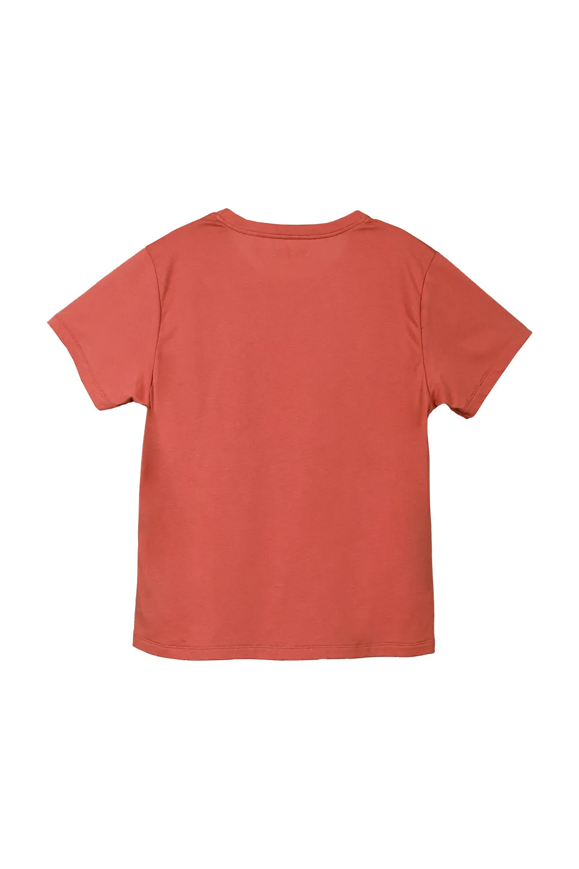 Camiseta estampada en frente naranja para mujer