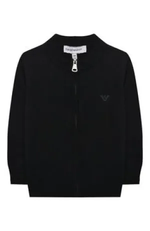 Cardigan con zip e logo Armani A/I 2023