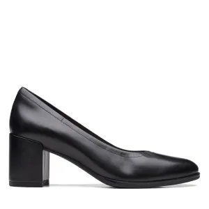 CLARKS | ZAPATOS DE VESTIR MUJER | FREVA55 COURT BLACK LEATHER | NEGRO