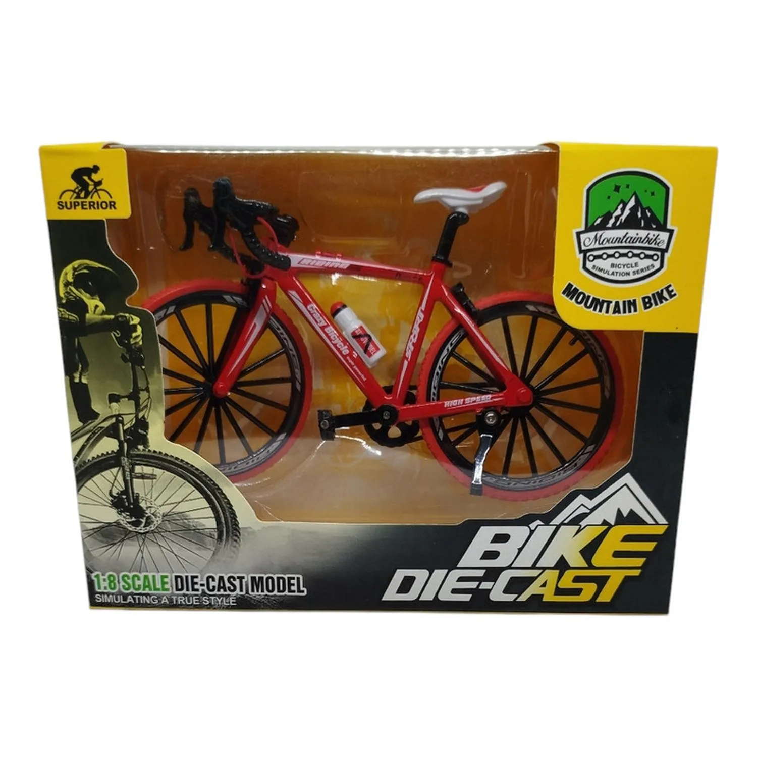 Jada Toys Vehículo Bicicleta Roja Llanta Roja Rin Negro Escala 1:8 Mountain Bike