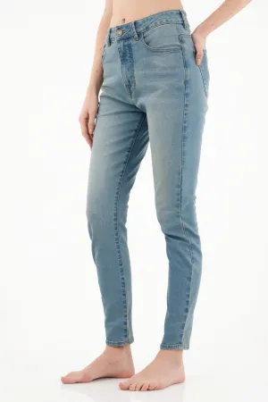 Jean Jegging de tiro alto cinco bolsillos para mujer