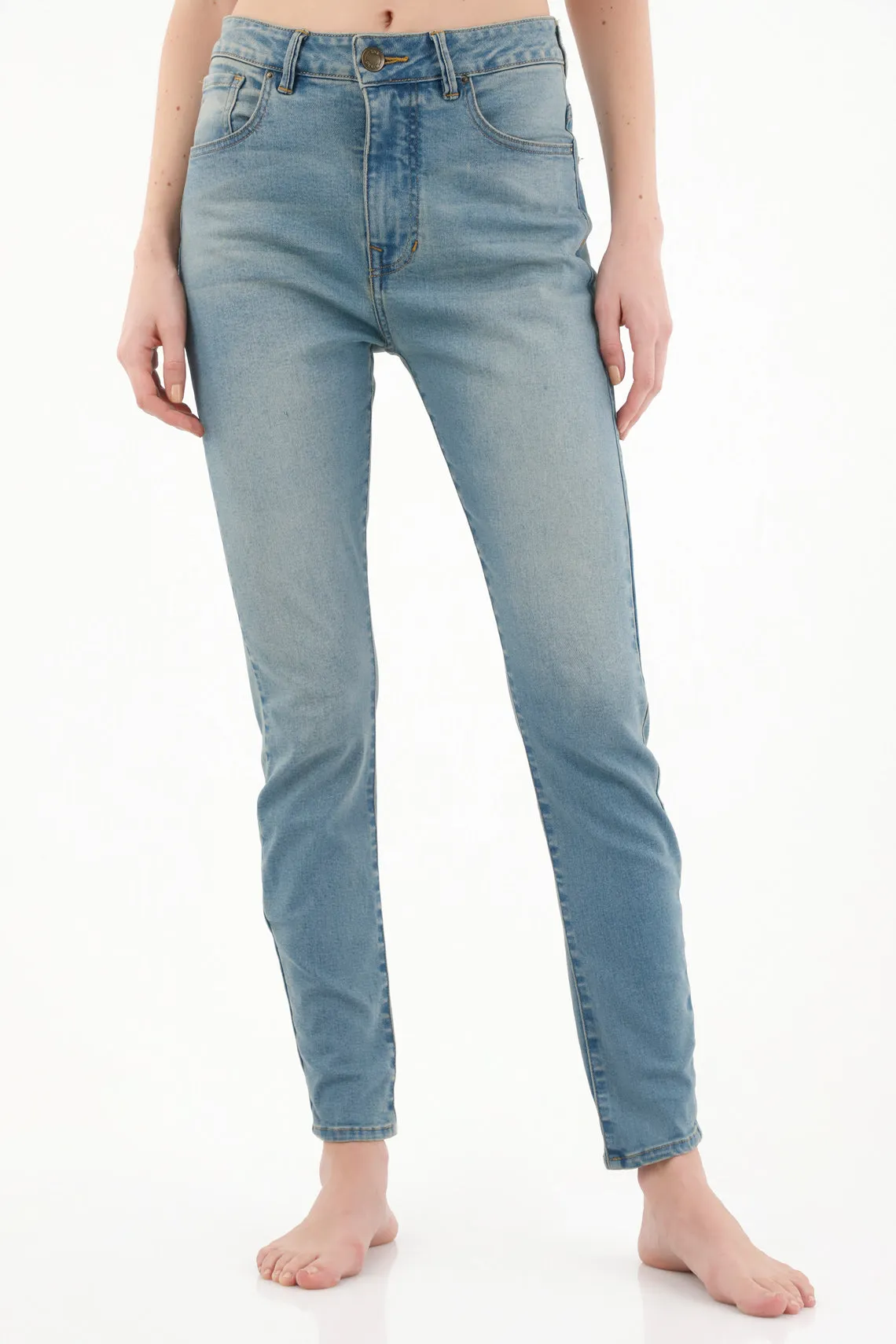 Jean Jegging de tiro alto cinco bolsillos para mujer