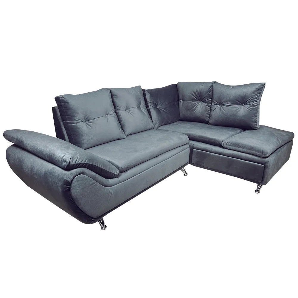 Juego de Sofa en L Fusión Alejandrina Tela Petfriendly Gris