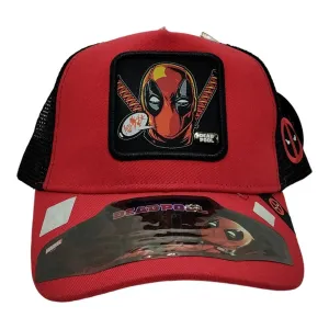 New Arrival Kndit Caps Gorra Roja Red Negra Deadpool Cara Marvel Comics