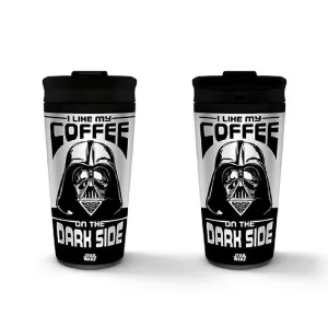 New Arrival Pyramid Internacional Termo Negro I Like My Cofee On The Dark Side Plateado Star Wars