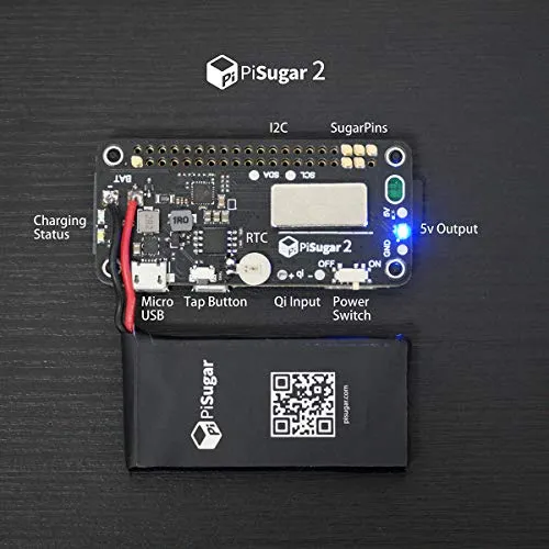 Pisugar2 Portable 1200 mAh UPS Lithium Battery Pwnagotchi Power Module for Raspberry Pi-Zero W/WH Model Accessories handhold(Not Include Raspberry Pi)