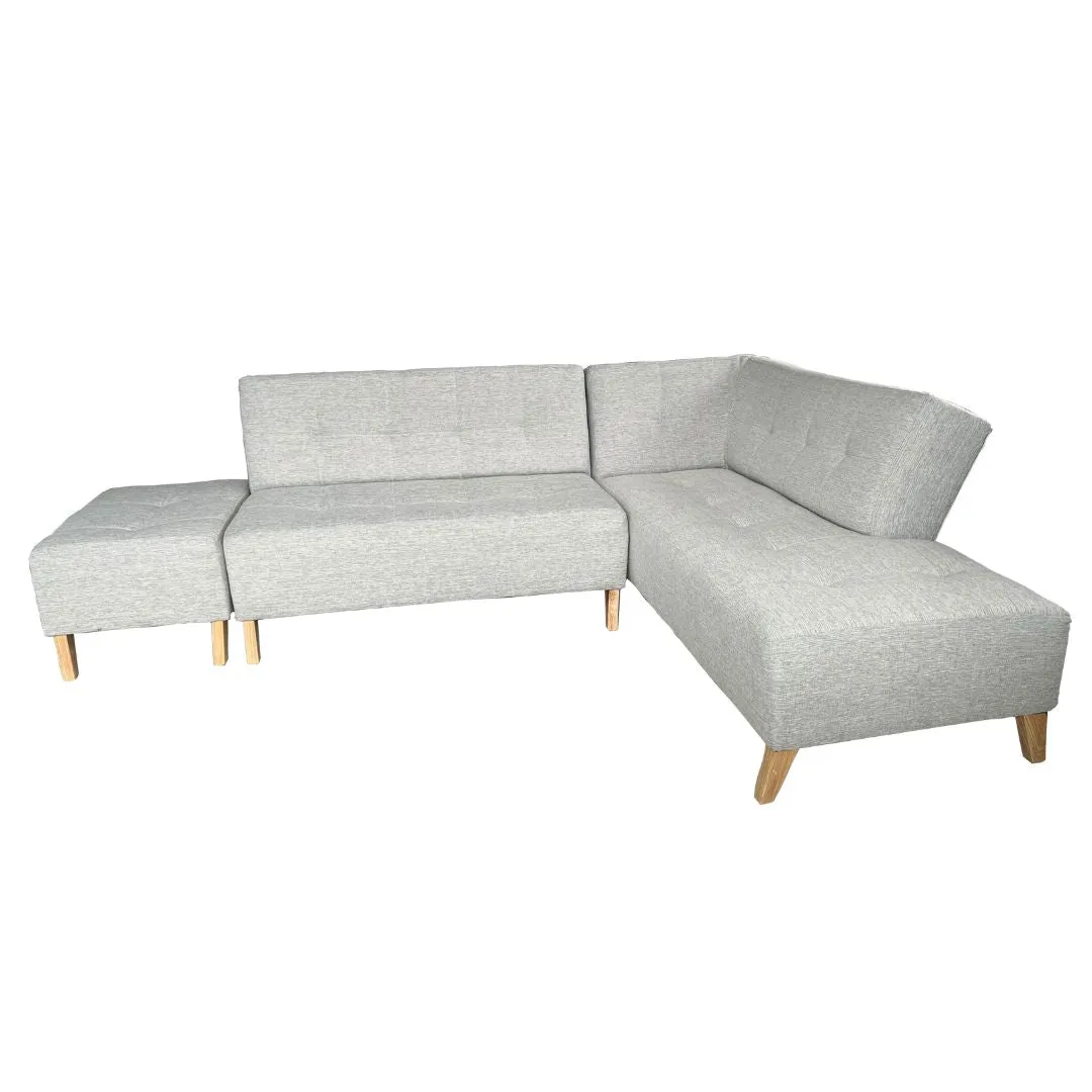 Sofa en L Nordica   Puff Color Plata