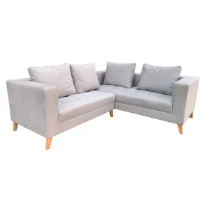 Sofa en L Roma Tela Antifluido Gris Plata