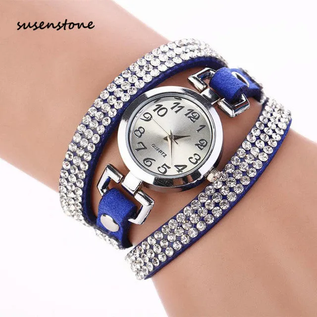 SUSENSTONE Brand New Famous Brand Watch Fashion Women Luxury Dress Watches 8 colors Quartz Watch Bracelet Watch Female clock Y30