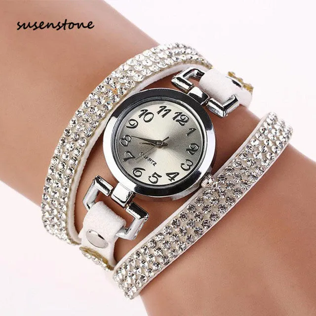 SUSENSTONE Brand New Famous Brand Watch Fashion Women Luxury Dress Watches 8 colors Quartz Watch Bracelet Watch Female clock Y30