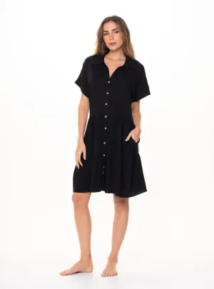 Vestido Corto 8060 Con Boleros - Negro