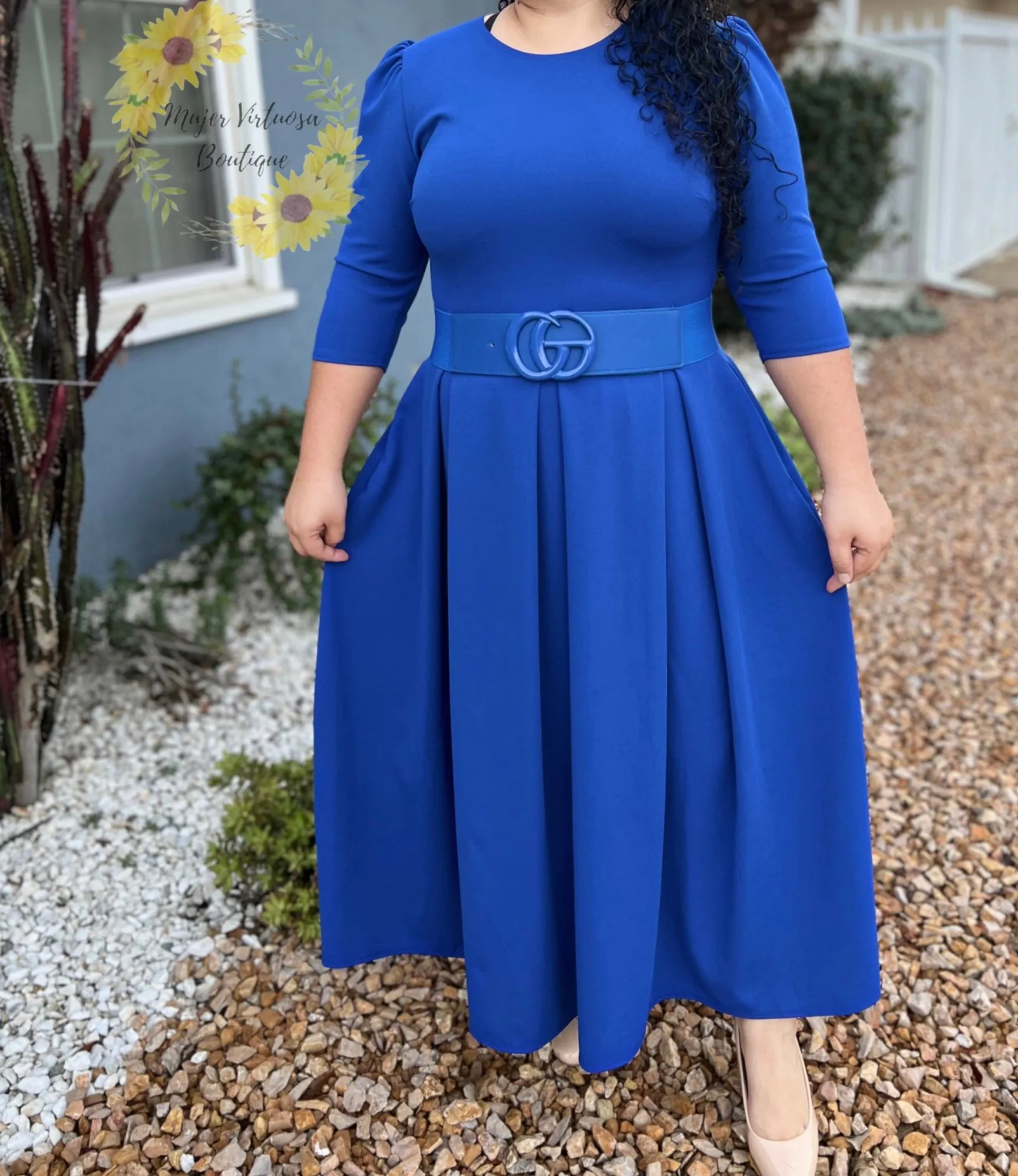 Vestido Royal Blue con Paletones